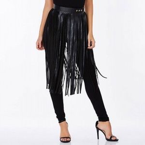 Boho fringe belt skirt